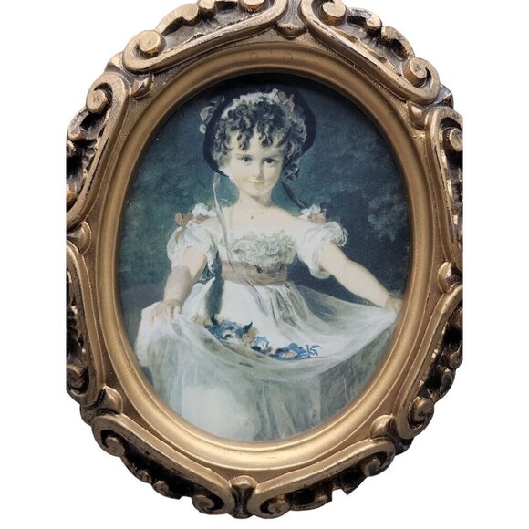 2 Antique Prints Master Simpson & Thomas Lawrence Miss Murray Boy w/Dog 6" Frame - Picture 3 of 15